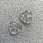 【２個】USA import ハートモチーフプラスチックビーズ　クリア　ドロップビーズ