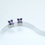 amethyst すみれ フラワー ピアス イヤリング シルバー925