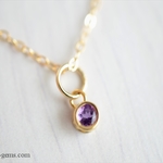 14kgf  アメジスト(3mm) ベゼル ネックレス