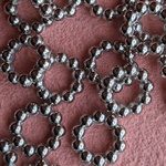 再販30個　ccb アクリルシルバービーズ　リング