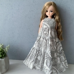 リカちゃん服　ティアードワンピース♪ペイズリー白