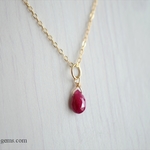 14kgf 天然ルビー  ネックレス