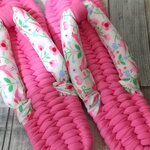 布ぞうり：pink24.5m/小鳥とお花