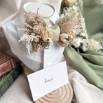 フラワー蝶ネクタイ　ヘアーアクセサリー（麻生地×ブラウン）子供から大人までOK♡