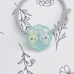 うさぎのキラキラヘアゴム_ミントブルー レジン キッズ