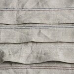 キッチンクロス リネン100% 厚地 約28.5㎝ × 70㎝ ＊吊り下げループ付き＊ナチュラルカラー × ダブルステッチ　ボルドー