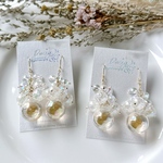 【New color💛yellow】スモールver.!!! バブル オーロラ しゃぼん玉 ガラスドームピアス