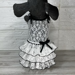 夏犬服白ラッセルレース3段キャミワンピース