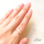 【再販】Slender ring  リングの両サイドに大きさの違うパーツを付けたシンプルなリングです♡