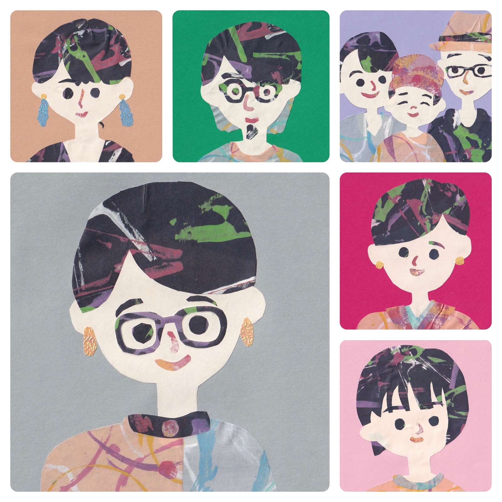 似顔絵お描きします⭐️ ⭐︎貼り絵似顔絵⭐︎ B6サイズ （可愛い💕 他には見ない