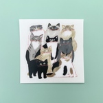  『集合』ステッカー　ねこ