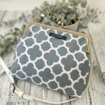 ハンドメイド　ガマ口　北欧風　北欧柄　幾何学模様　ガマ口ポシェット　スマホポシェット　ショルダーバック　ポシェット　花柄　母の日　