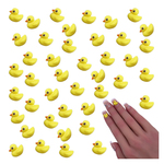 ネイルパーツ アヒル 動物 8ｍｍ イエロー 鳥 50個 3Ｄ 立体 アニマル 樹脂製 ミニ カボション レジン 貼り付け デコパーツ ハンドメイド 手芸 パーツ BD3861