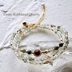 グリーンルチルクォーツ3連ブレスレット