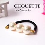 3連コットンパール風ヘアゴム キスカ h-298