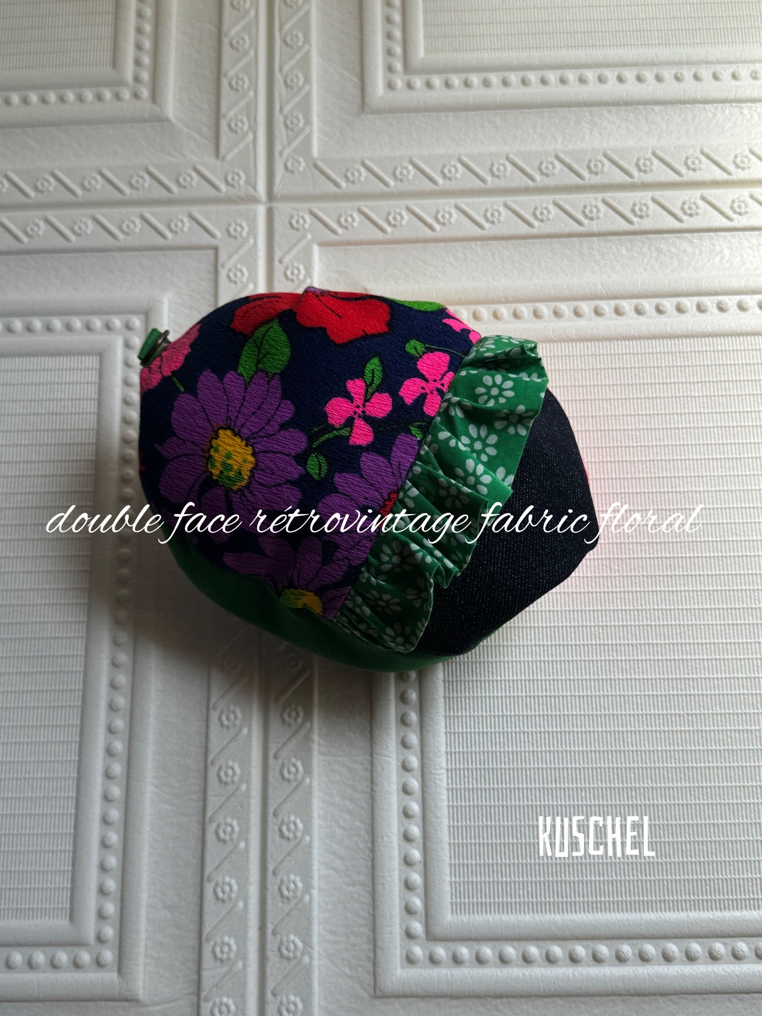 ?新商品?送料込み?petitコロリンポーチ⚫︎double face⚫︎rétro floral⚫︎ビンテージ生地