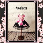 【SALE】ピンク×黒の夜桜のワンピース