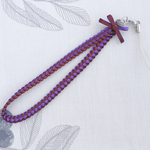 お客様オーダー品  リボンレイ ストラップ シルバーノット  ワインレッド×濃い紫◌