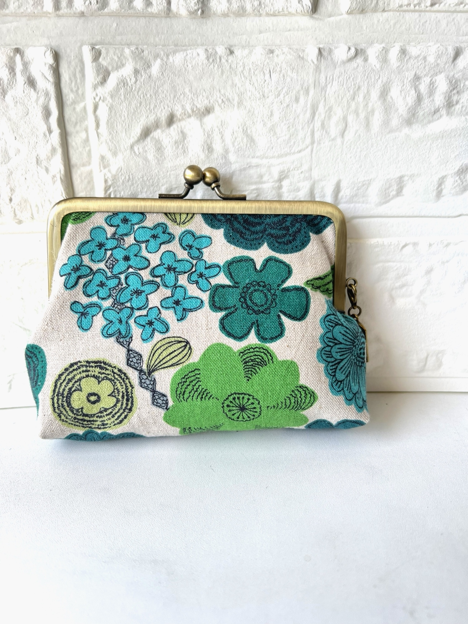 ちゃん　ハンドメイド　がま口親子長財布　くまさんのおかお　グレー 52919d31a1078182aa1692d404d77a