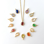 ≪誕生石を選べる≫しずく型一粒ネックレス　天然石 レジン ドロップ 推しカラー 推し活 お守り 雫 シンプル 華奢 プレゼント ギフト 誕生日