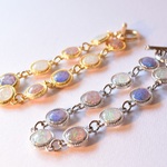 輝くオーロラカラーのブレスレット（ゴールド・シルバー）