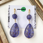 ぽってりしずくピアス/イヤリング 【夜空】