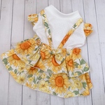 犬服🐶🐾ひまわり🌻の2段フリルワンピース👗💞