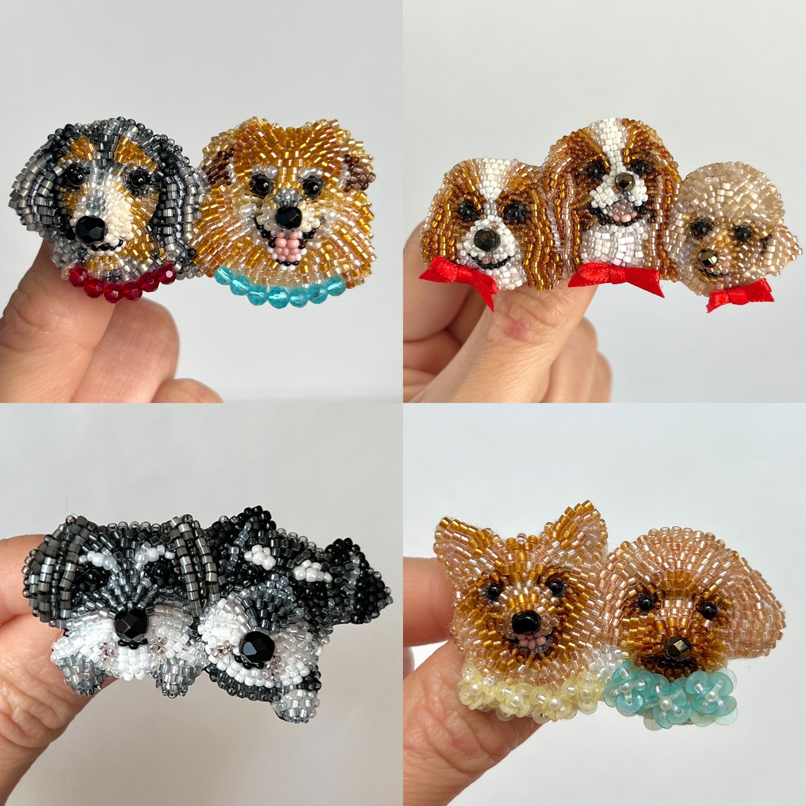 うちの子ビーズ刺繍ブローチ - naococo beads embroidery | minne