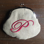 フランス･刺繍ファブリックのふわふわがま口