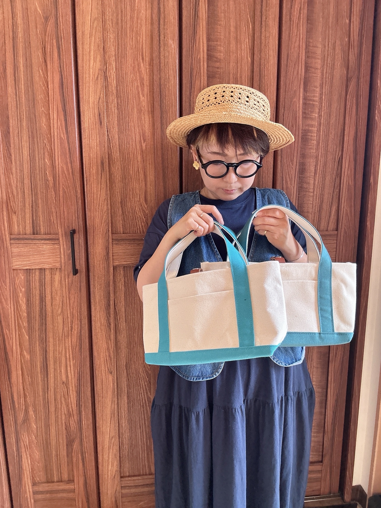 6号倉敷帆布トートバッグ ターコイズブルー コバルトブルー