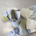 新作　犬服　浴衣　グレー　リボン　オーガンジーリボン