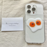 【おめめタイプ選べます】iPhoneケース　スマホケース　目玉焼きちゃんふたご