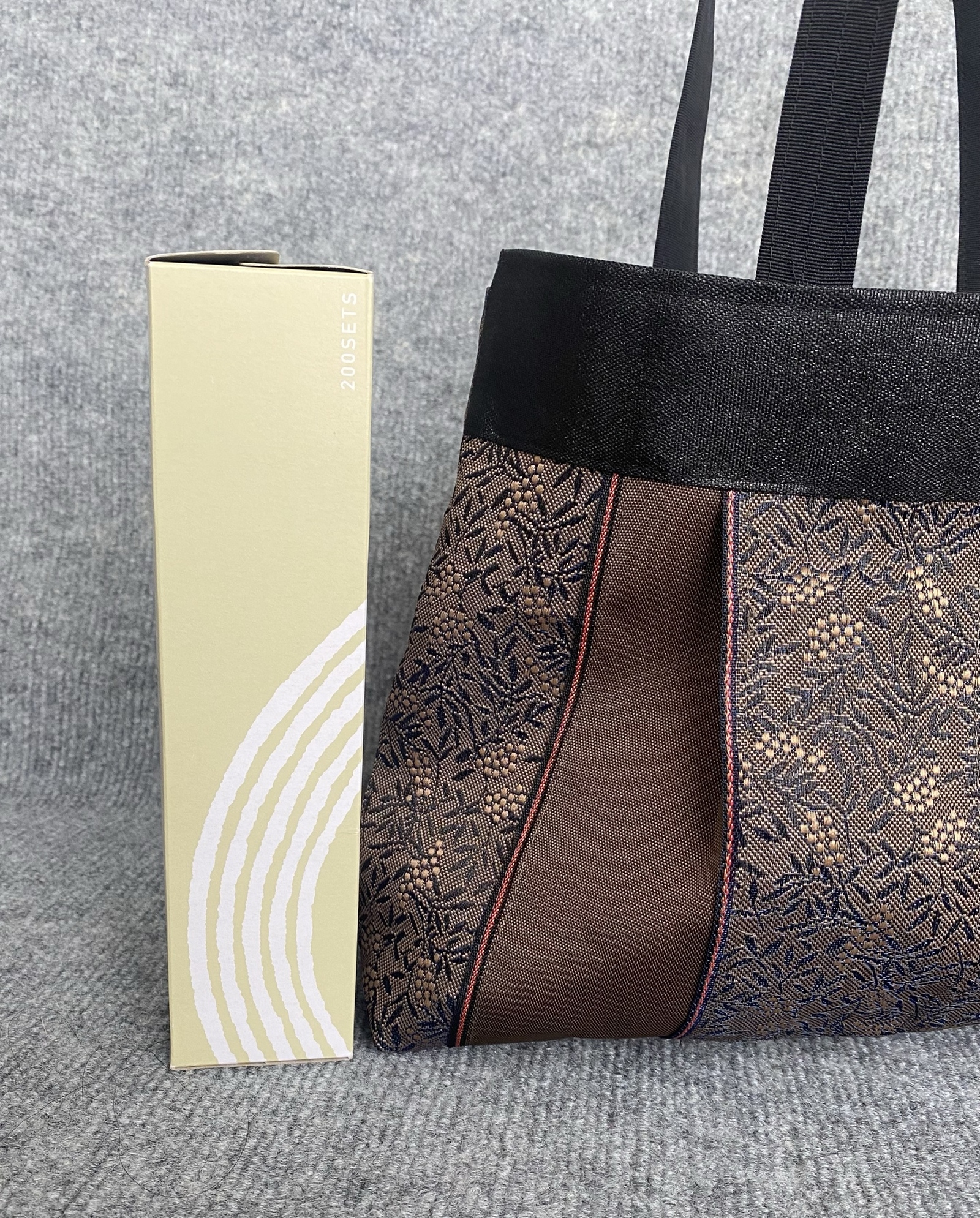 受注生産】超軽量♡倉敷畳縁シンプルリボントートバッグ(南天