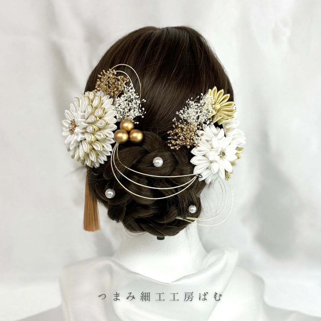 白無垢 つまみ細工 - ヘアアクセサリーの人気通販 | minne 国内