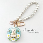 🧊🐻‍❄️  Daisy × polar bear  2way charm ✵ 爽やかアイスブルー！デイジーと蝶とシロクマの2way バッグチャーム  キーホルダー