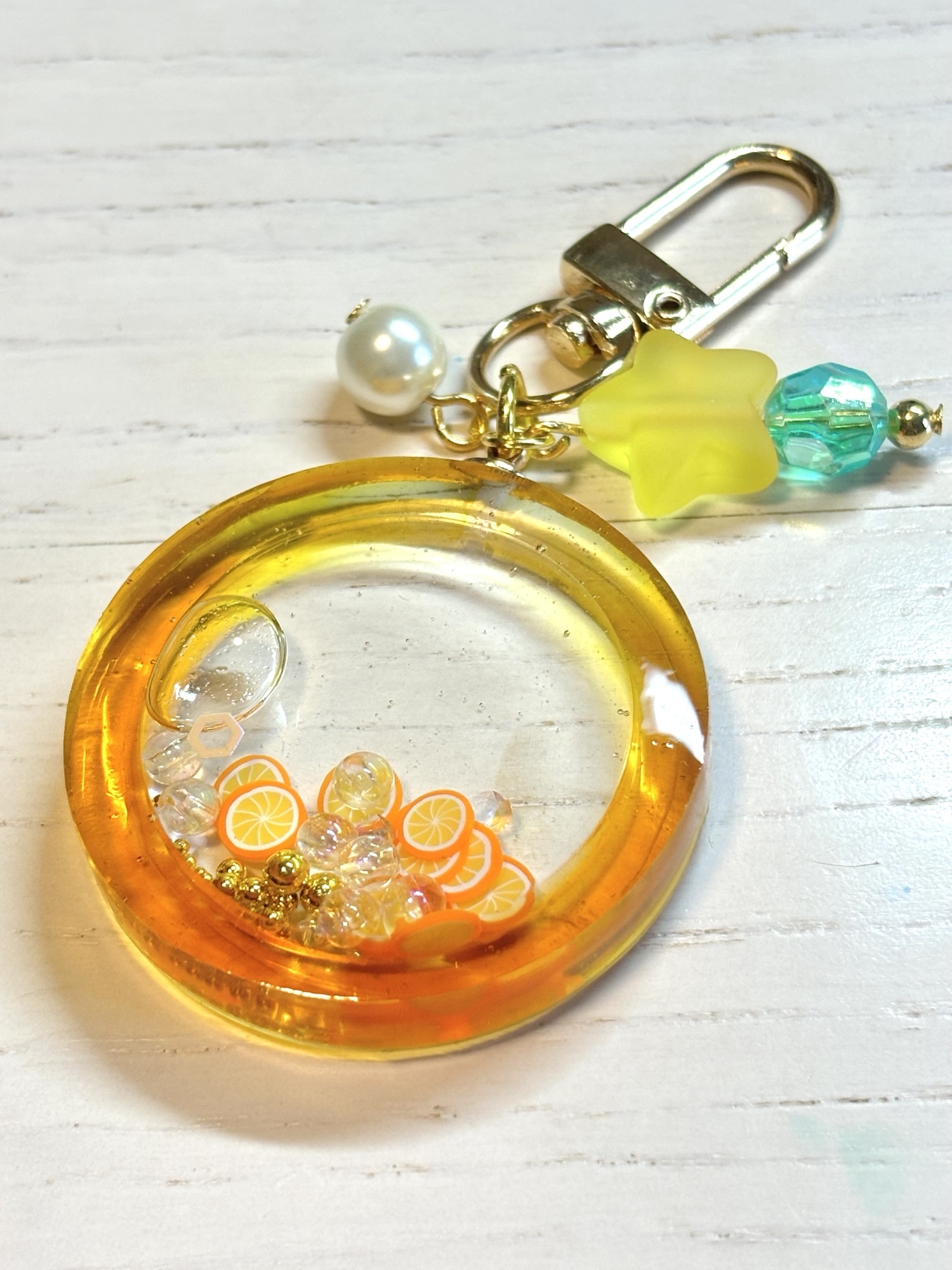 🧡リフレッシュ・オレンジ🍊シャカシャカキーホルダー 【オイル入り