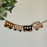 汽車のほっこりレザーガーランド　〜リビングや子ども部屋をかわいく飾る〜　並び替えできます