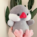 ぷくぬい【大】:シルバー文鳥:抱っこサイズ:文鳥のぬいぐるみ