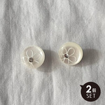 12mm1.2mm お花とラインストーン ボタン【2個セット】商用利用可 樹脂 ボタン シンプル おしゃれ ヌノズキ 布好き ボタン006