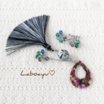 アレンジ帯飾り〈Wild hydrangea〉×Black　One Pointタイプ