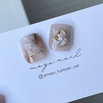 グレージュ×ニュアンスネイル♡フットネイルチップ
