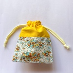 お花の巾着 イエロー