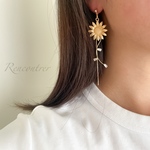 Sunflower pierce ひまわりのピアス　夏婚　ウェディング　海　夏コーデ　サマーファッション