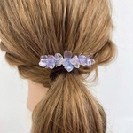 紫陽花 バレッタ ヘアクリップ ブルー パープル 夏 透明感 クリア ディップアート アメリカンフラワー 髪飾り ヘアピン お花 推し活 可愛い 大人 誕生日プレゼント ギフト