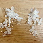 [N様専用] 紫陽花のブーケピアスL ピアス　白　ハンドメイドピアス