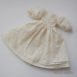 ボリュームギャザーワンピース2024S/S(金沢産天日干しローンレース刺繍)