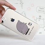 りんごとねこ or くま。＊Pink 【文字入れ無料】 ◇iPhoneケース