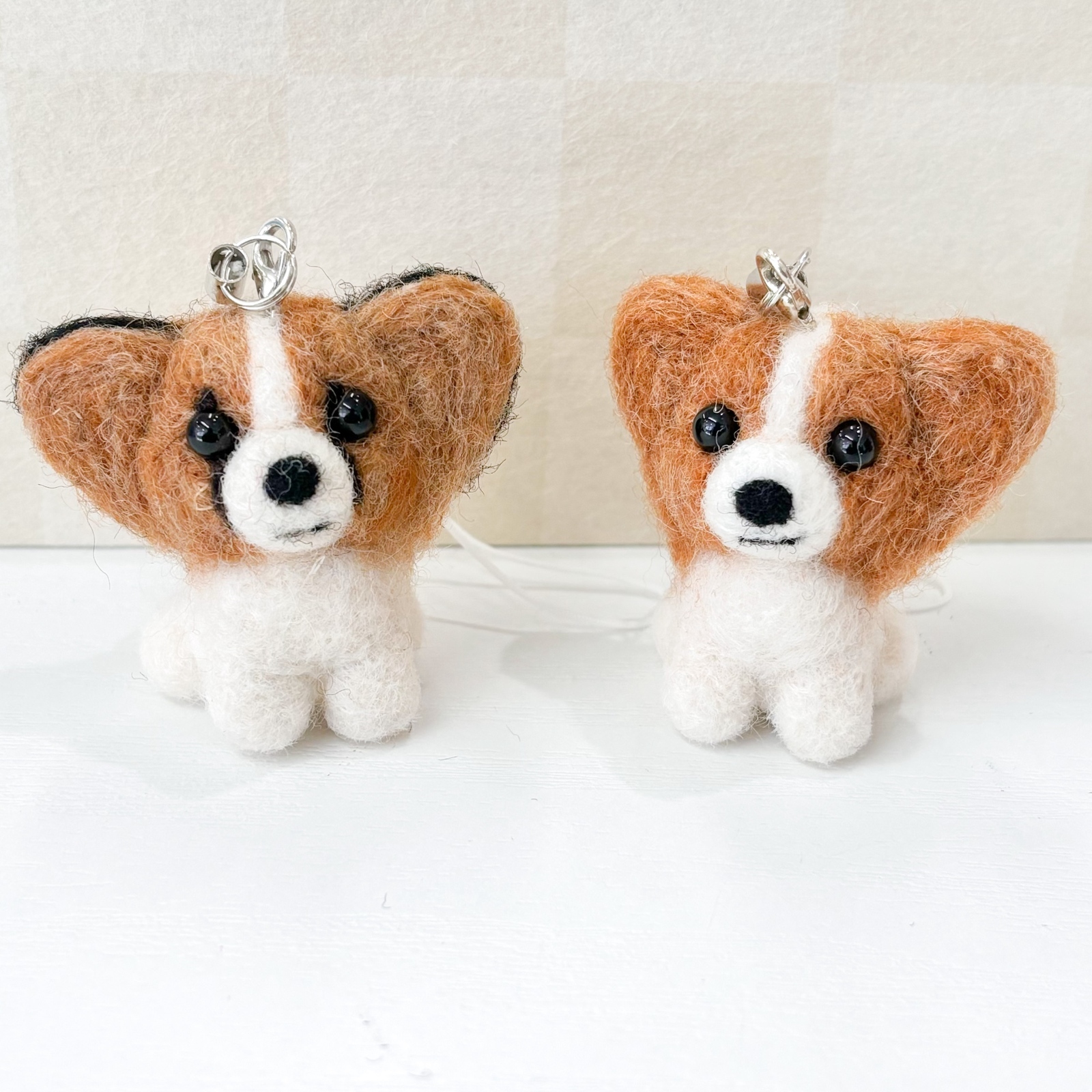 羊毛フェルト パピヨン 日光浴 蛙 温泉 蜜蜂 専用 パピヨン☆羊毛フェルト☆【再販/受注製作】 - GINKO-ART'S
