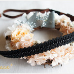 spiraea Laceのヘアバンド*Mサイズ*Black×Black