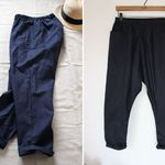 【再×1１】ネイビー▼綿麻のサルエルパンツ▼ビンテージ風